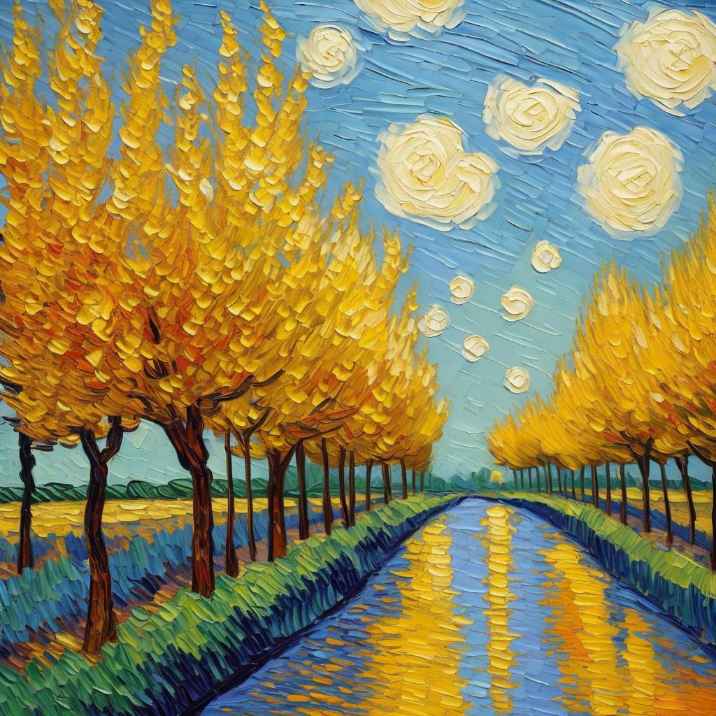 Impressionistic oil painting, van by @ai_generated