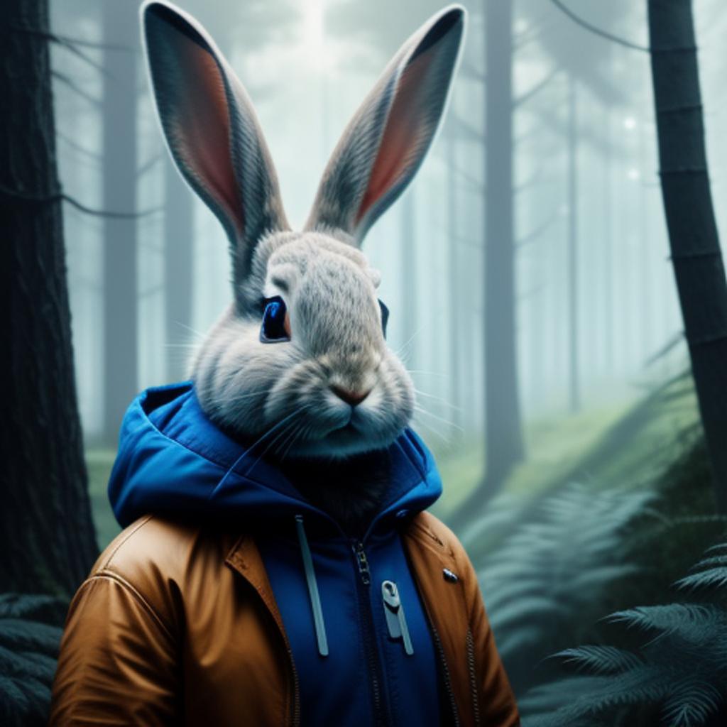 Kaninchen mit maske im by @ai_generated