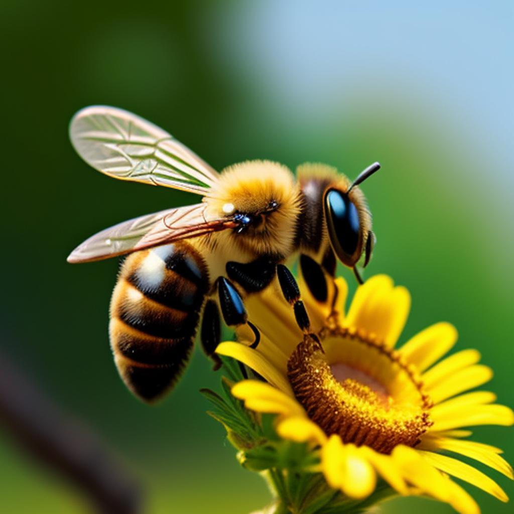 Cute honeybee nature photography,hd by @ai_generated