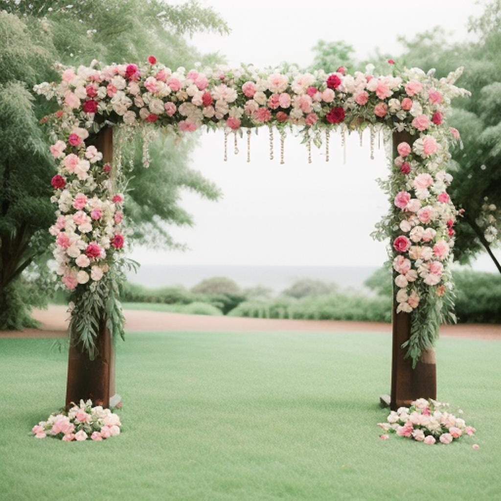 Background, floral outdoor wedding by @ai_generated
