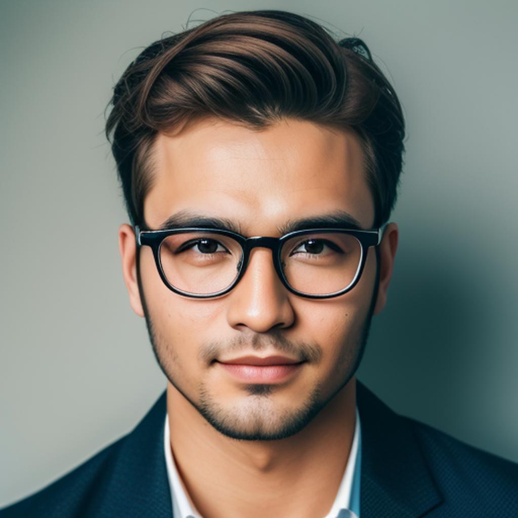 Pria ganteng pakai kacamata by @ai_generated