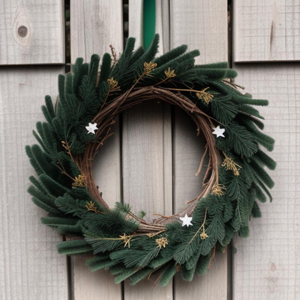 Twig wreath, dark green by @ai_generated