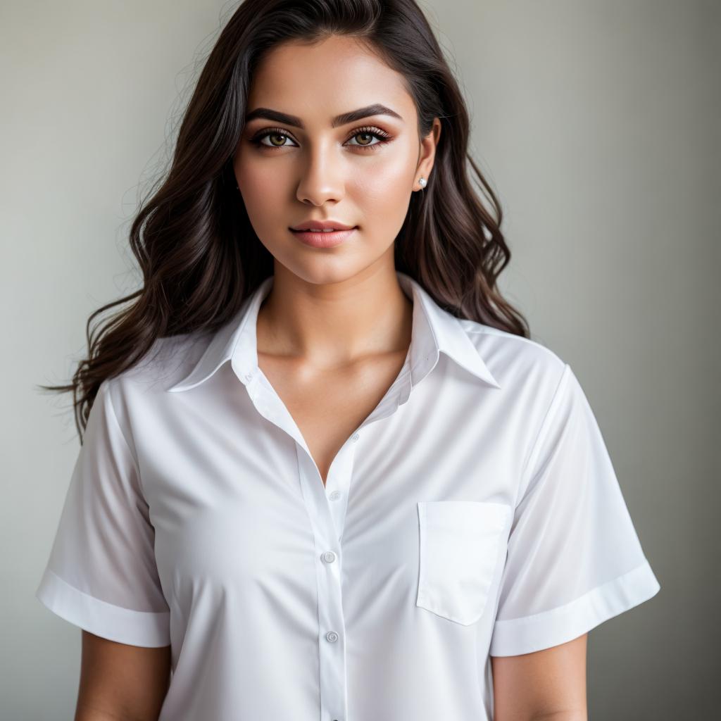 Formal white tshirt portrait by @ai_generated