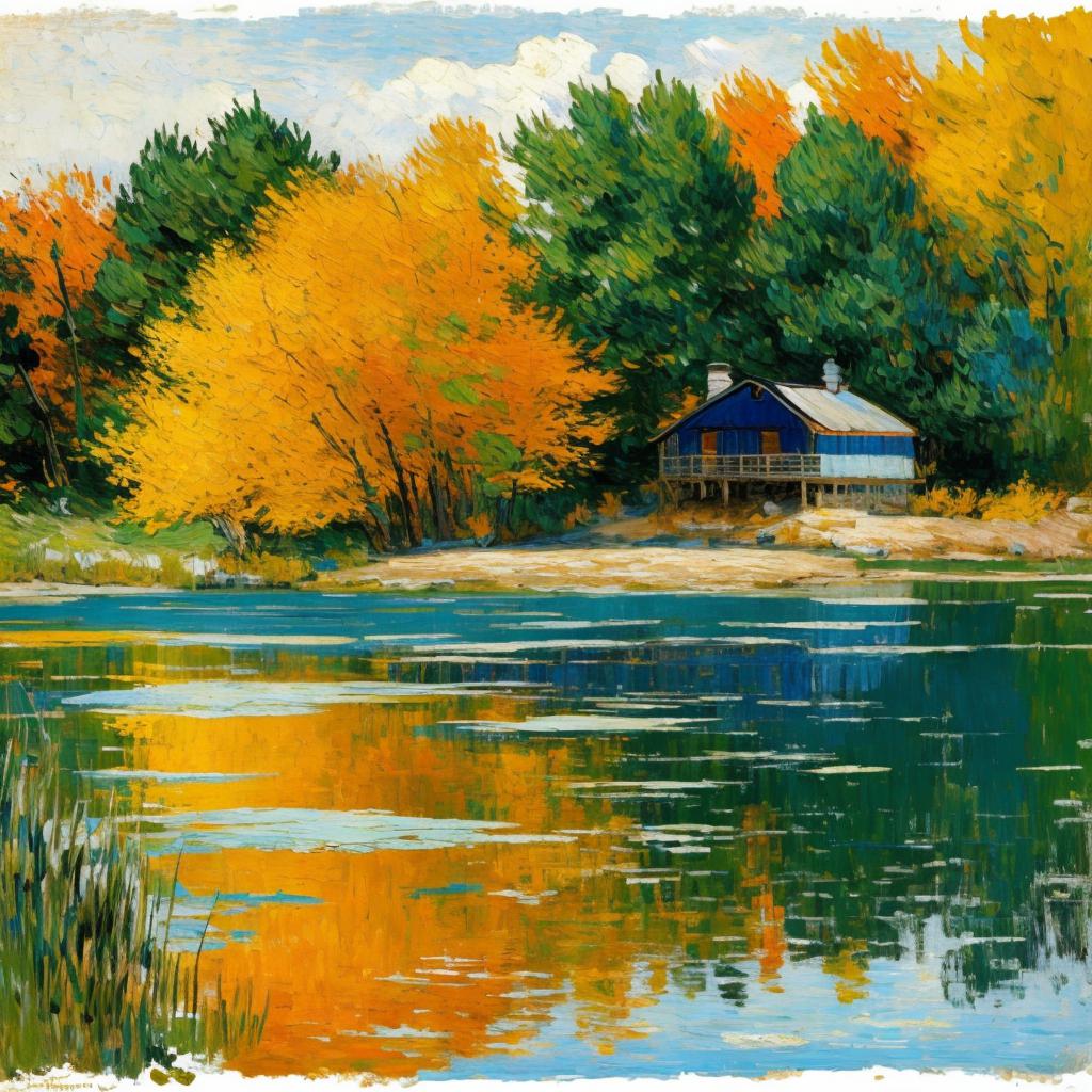 Lago frente a una by @ai_generated