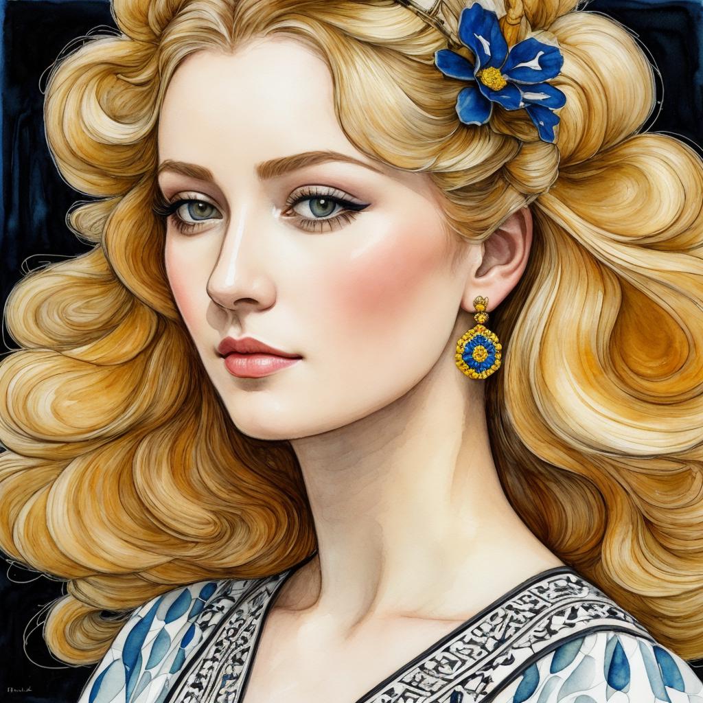 Piękna, rudowłosa nigeryjka. Blondynka intricate,sharp by @ai_generated