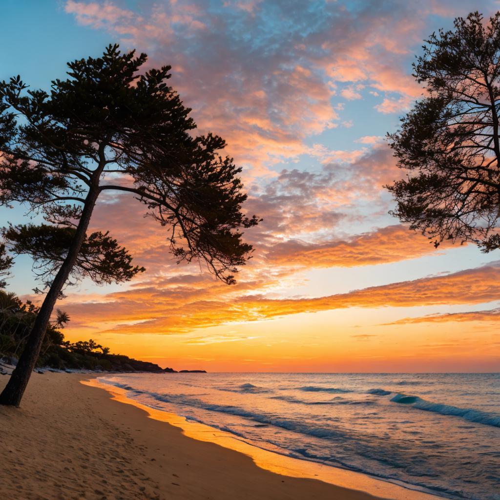 An beach with a by @ai_generated