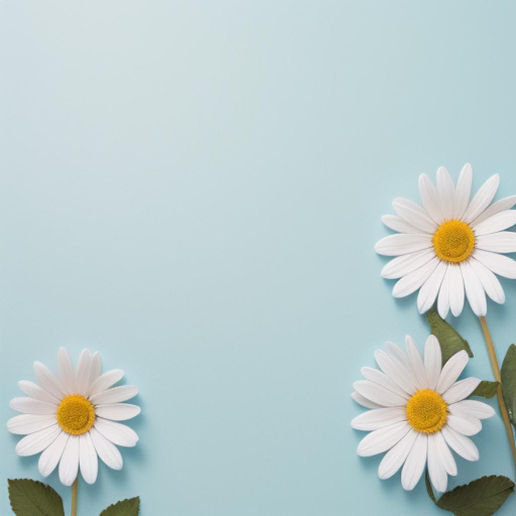 Background, pastel blue, daisy by @ai_generated