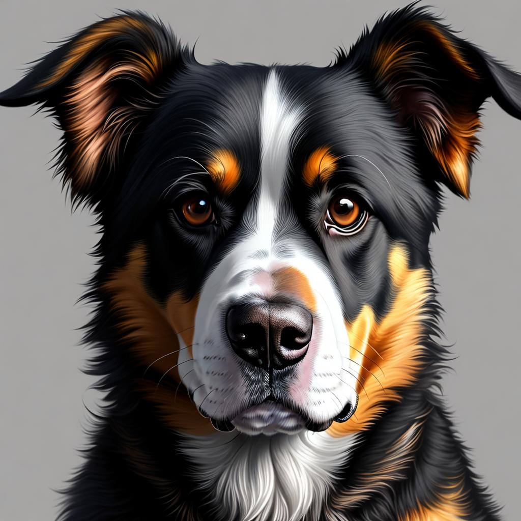 A dog digital painting,highly by @ai_generated