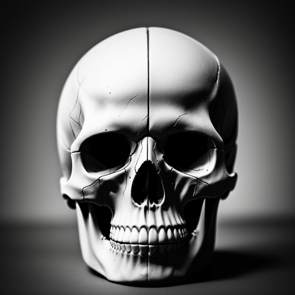 Skull black and white by @ai_generated