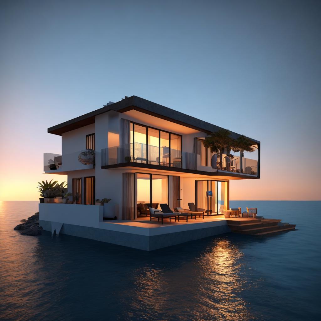 Casa riva al mare by @ai_generated