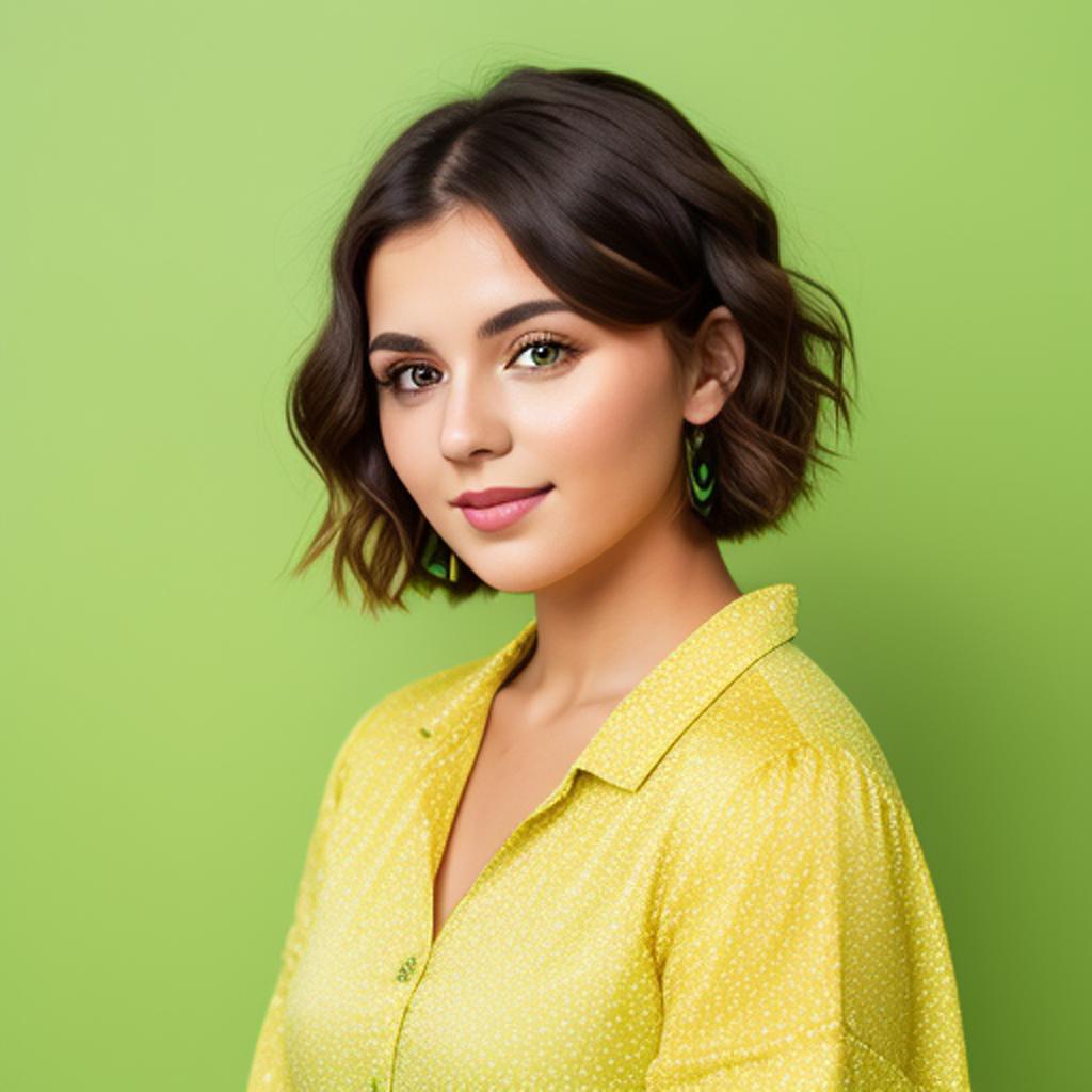 Young woman short hair by @ai_generated