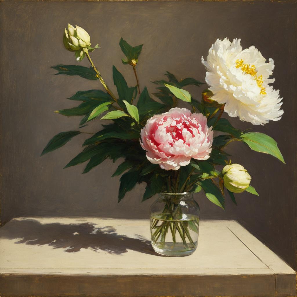 Single large peony william by @ai_generated