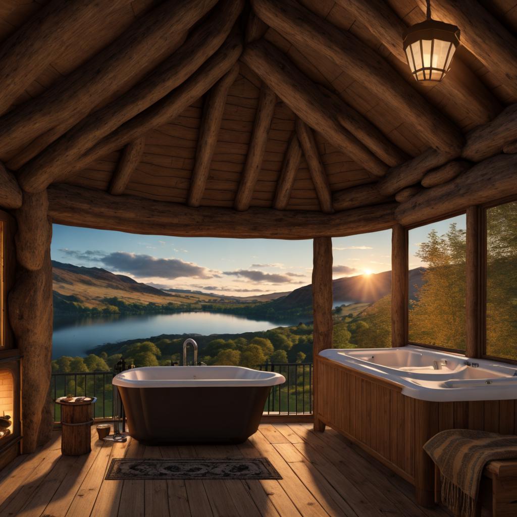 Lake district with cabin by @ai_generated