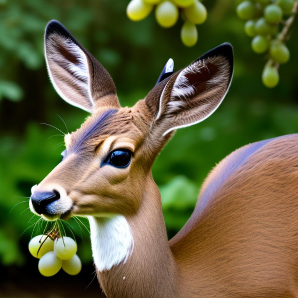 Capriolo che mangia l'uva by @ai_generated