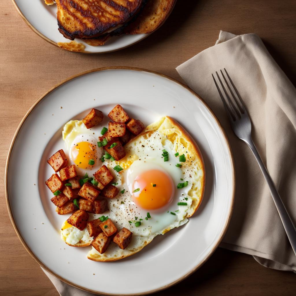 Breakfast: eggs with chorizo by @ai_generated