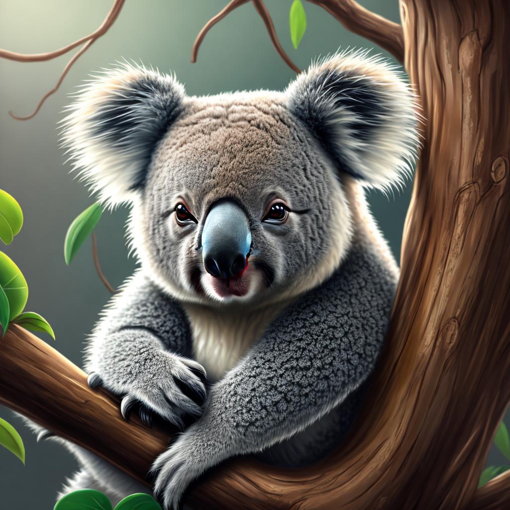 Koala digital painting,highly detailed,concept by @ai_generated