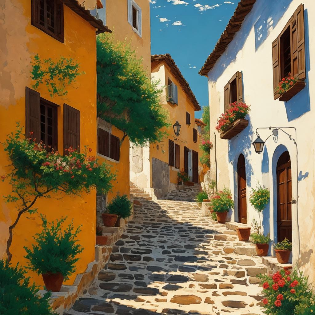 Gasse in griechenland, nature by @ai_generated
