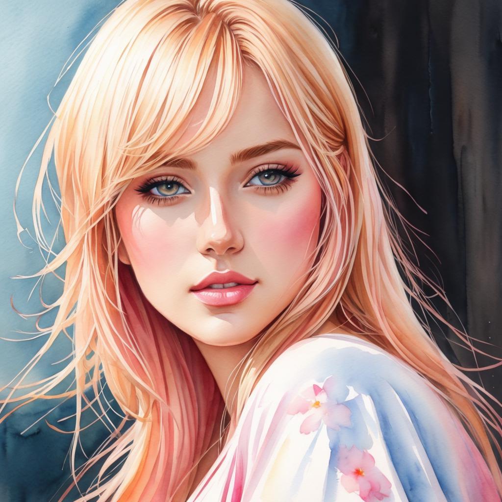 Chica linda rubia en by @ai_generated