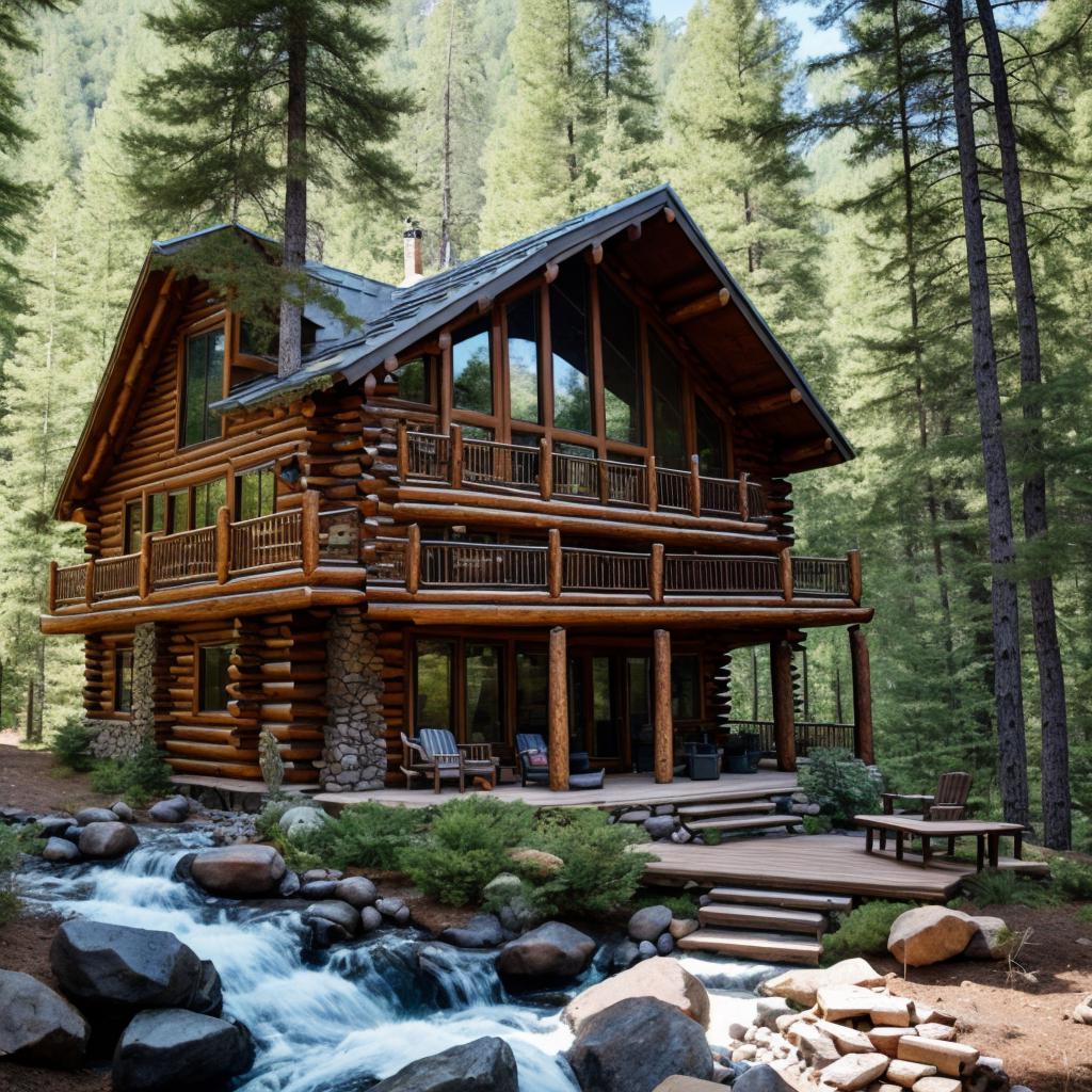 Cabin in the woods by @ai_generated