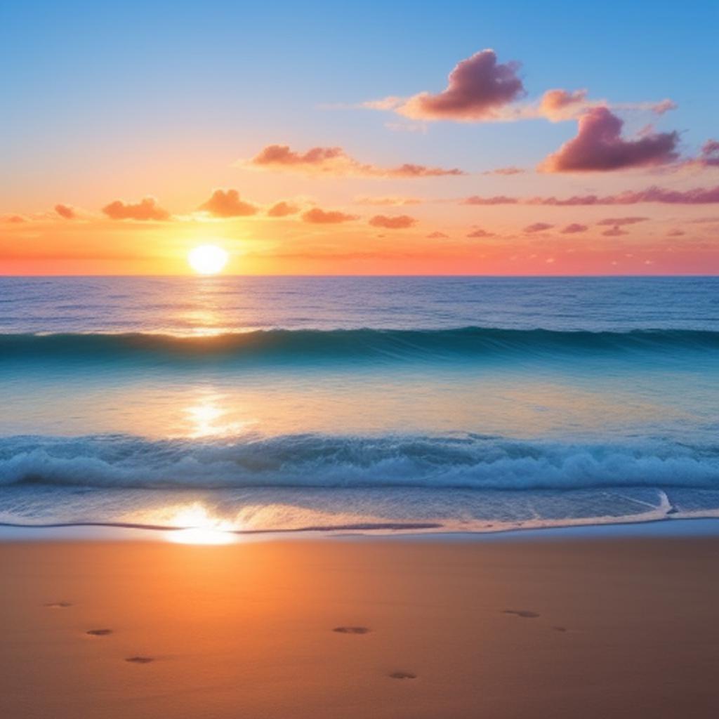"ocean sunset, serene waves, by @ai_generated