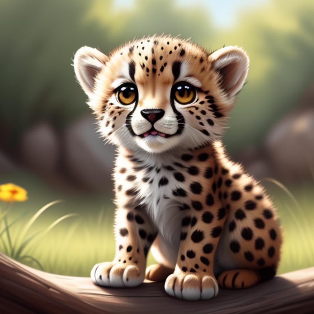 Super cute adorable cheetah by @ai_generated