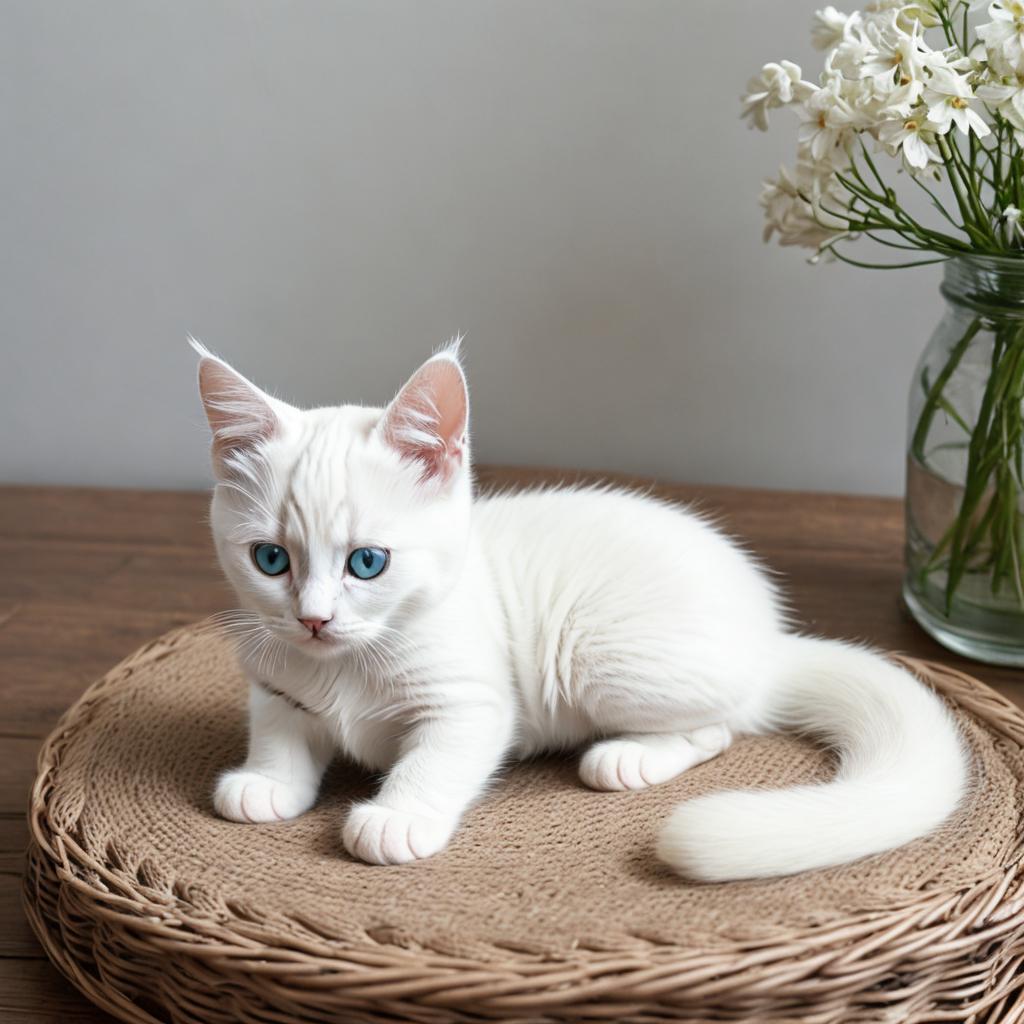 Gato lindo bebe blanco by @ai_generated