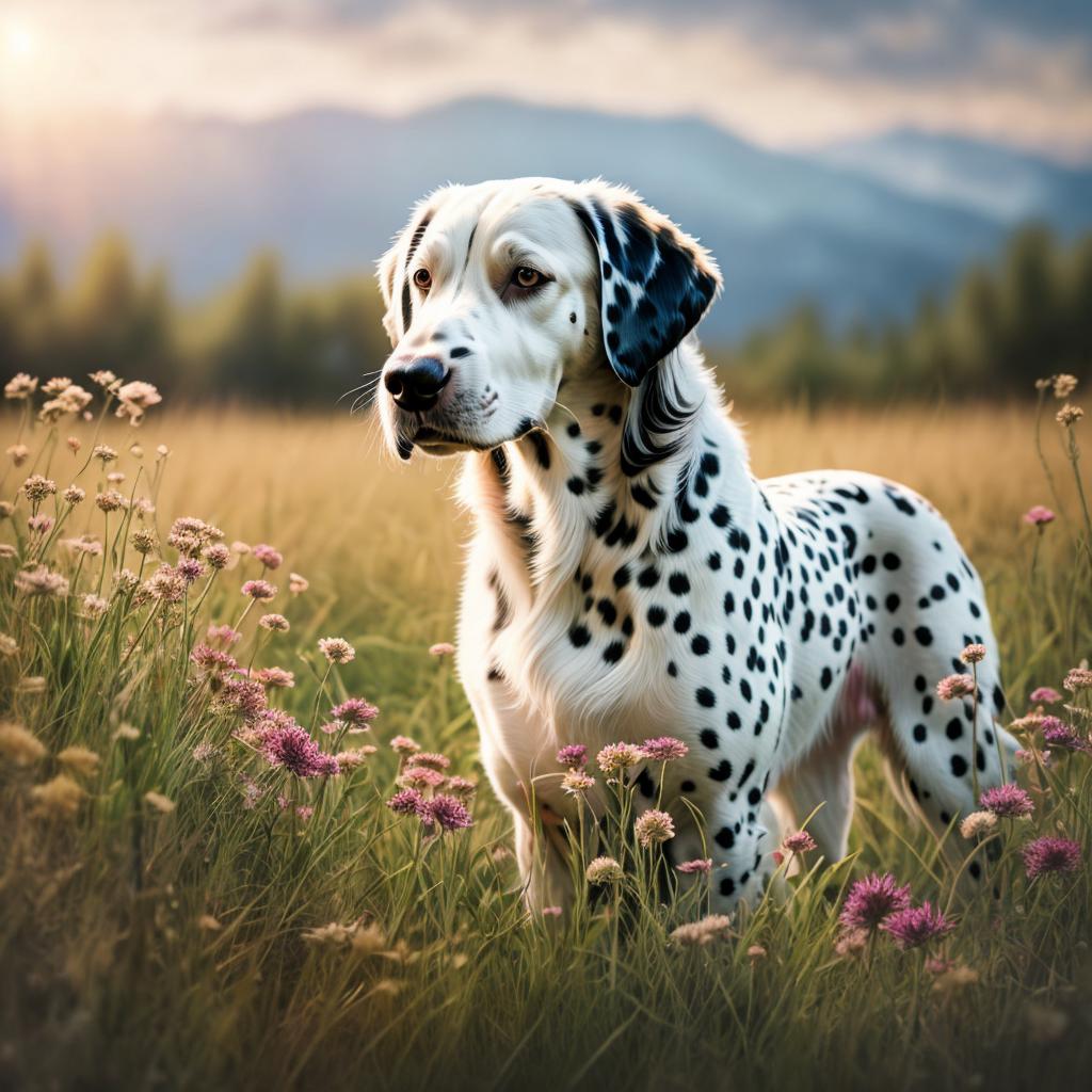 Long haired dalmatian wildflower by @ai_generated