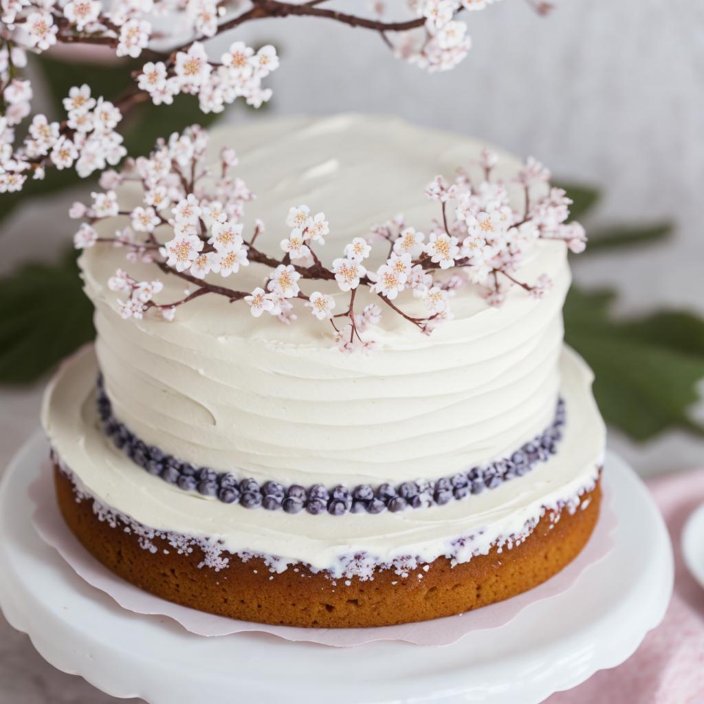 White cherry blossom cake by @ai_generated