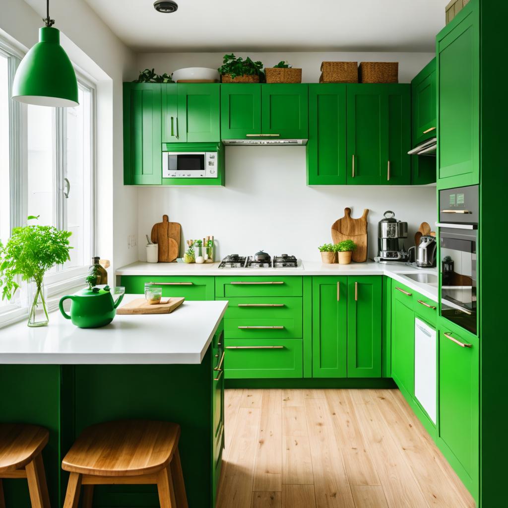 Green kitchen by @nrx34wgk by @ai_generated