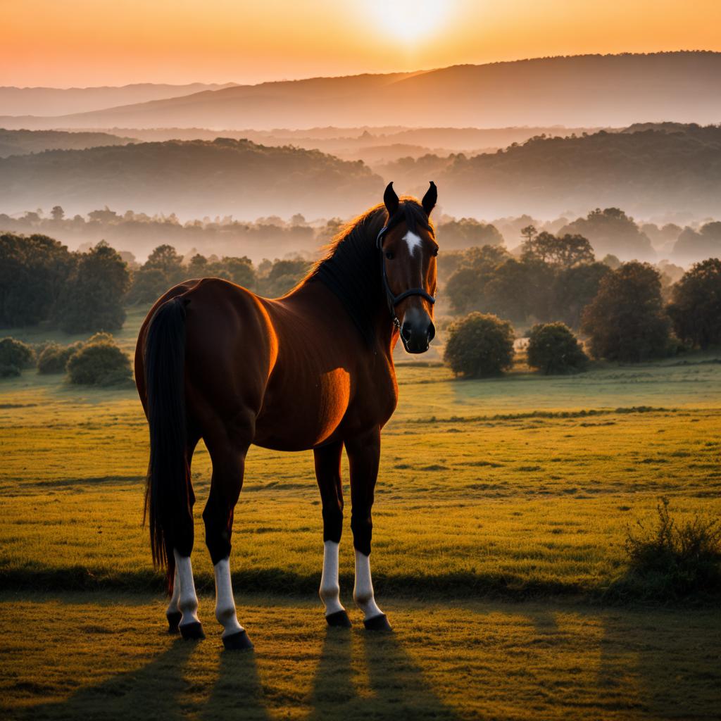 Pferd im sonnen untergang by @ai_generated