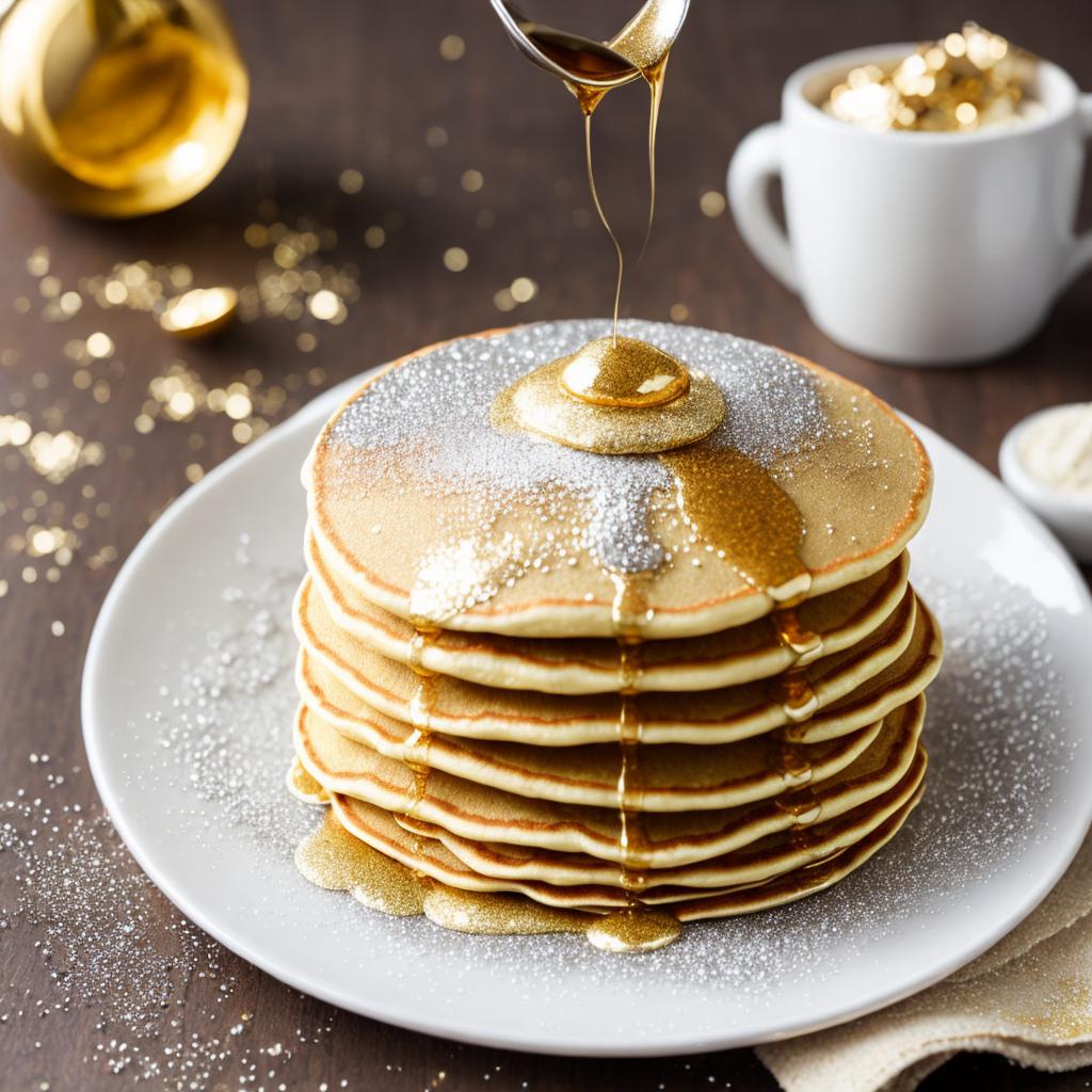 Pancake glitter,fantasy world,silver,golden by by @ai_generated