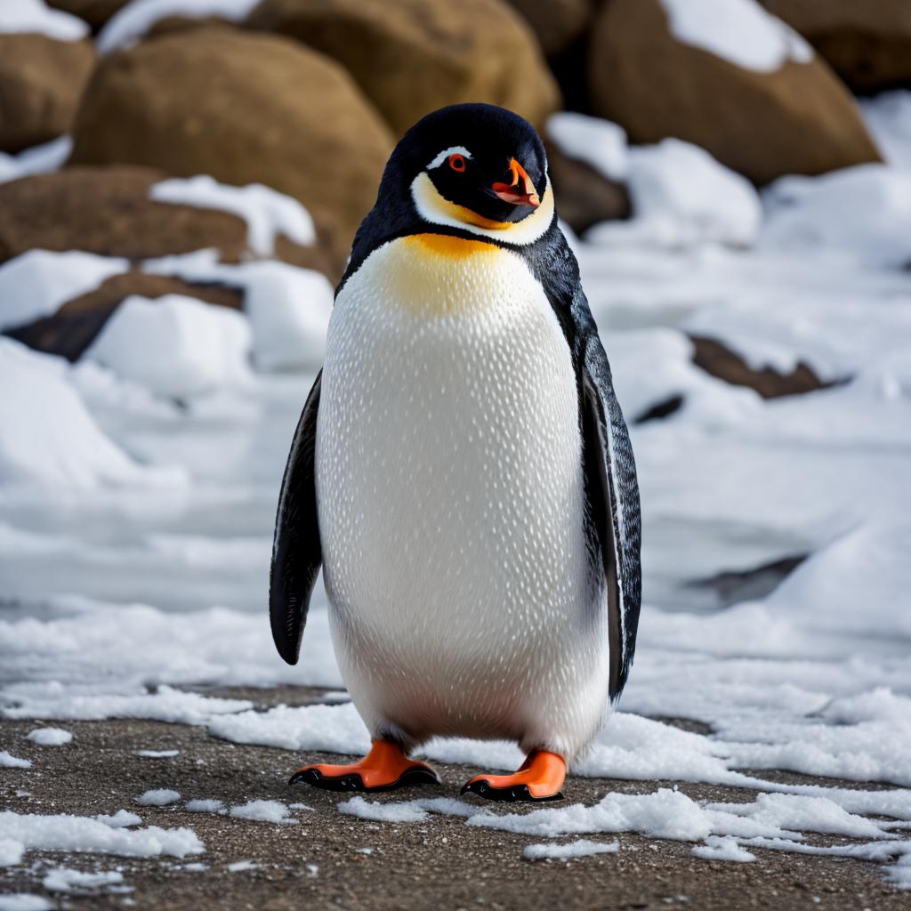 Penguin with an x by @ai_generated