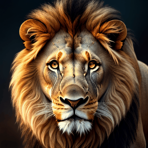 Лев digital painting, highly by @ai_generated