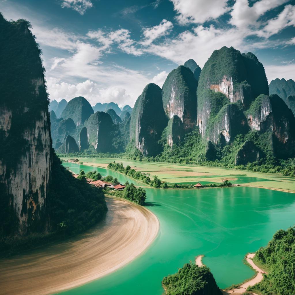 วังเวียงประเทศลาว nature photography,hd photography,beautiful by @ai_generated