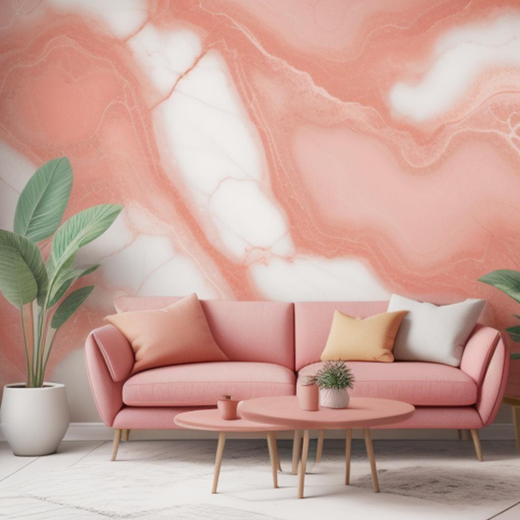 Background, coral-colored, pastel living by @ai_generated