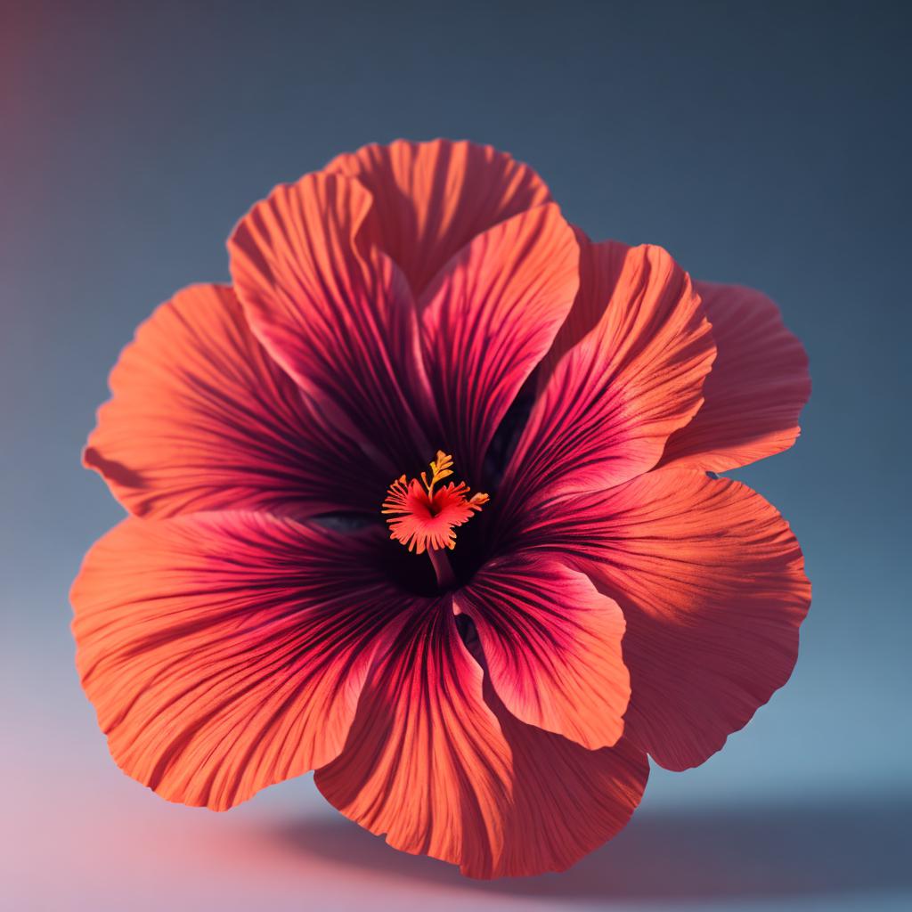 Hibiscus flower 3d model,depth by @ai_generated