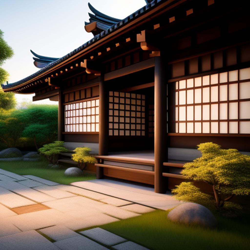 Samurai village background by by @ai_generated