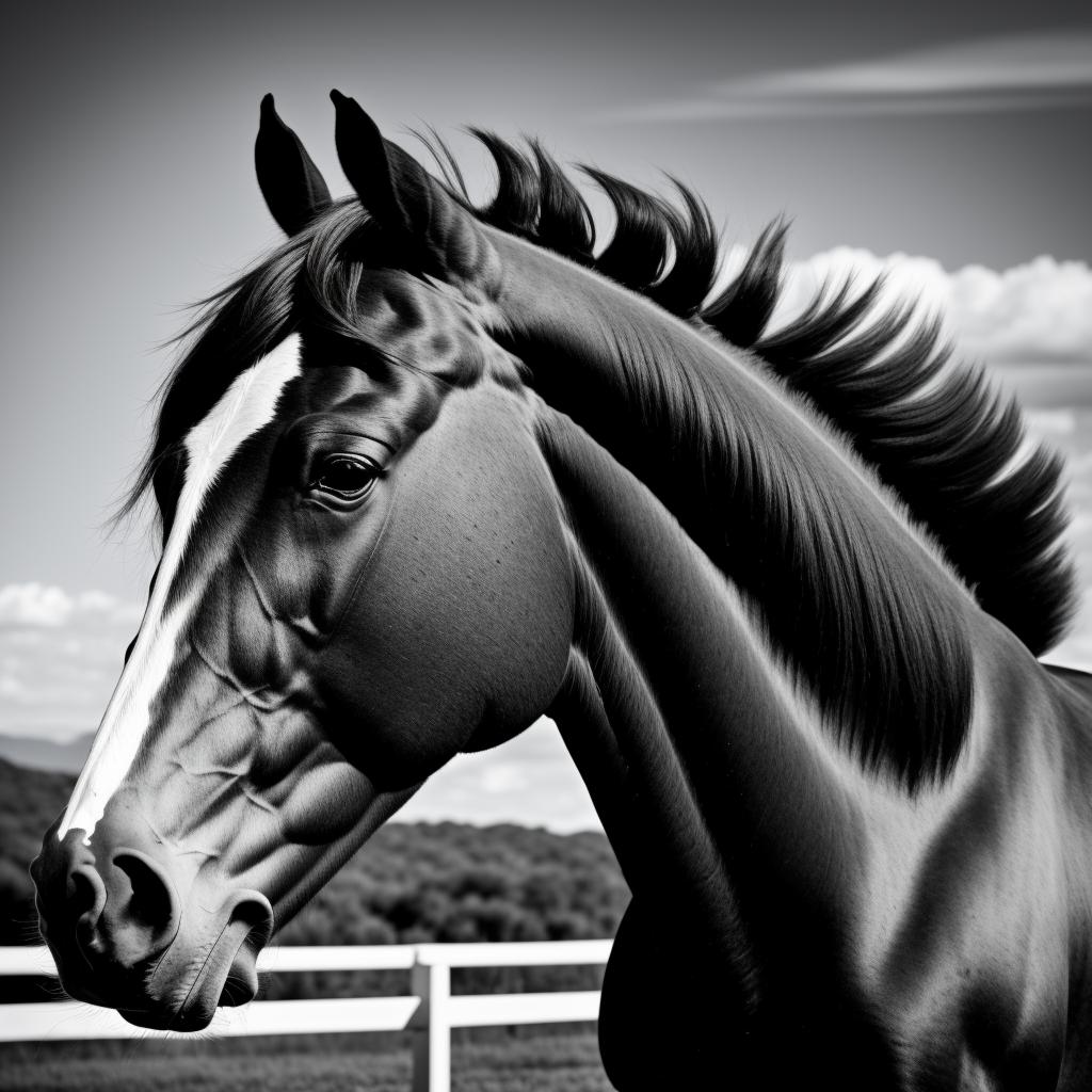 Caballo muy triste black by @ai_generated