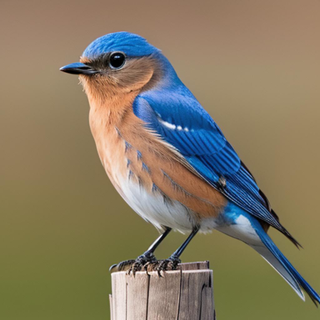 Eastern bluebird wearing a by @ai_generated