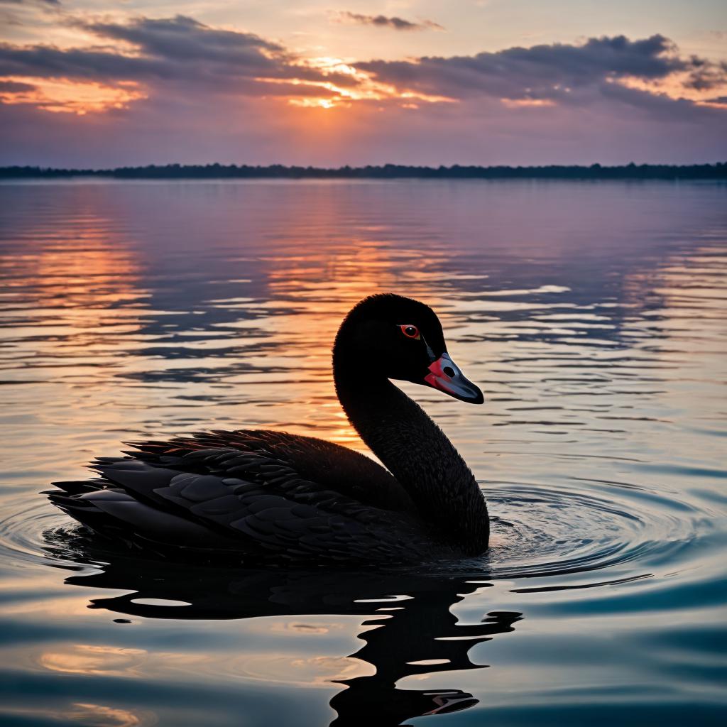 Schwarzer schwan auf see by @ai_generated