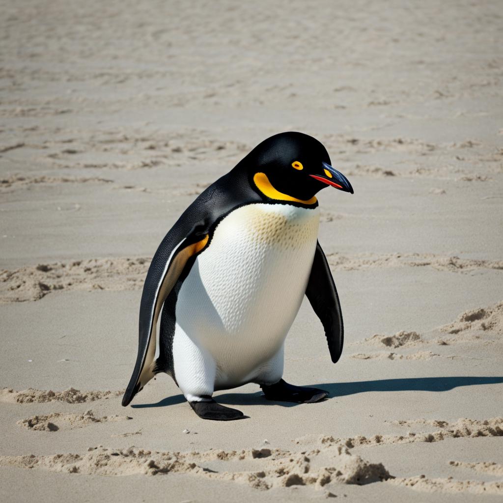Pinguin spielt fußball am by @ai_generated
