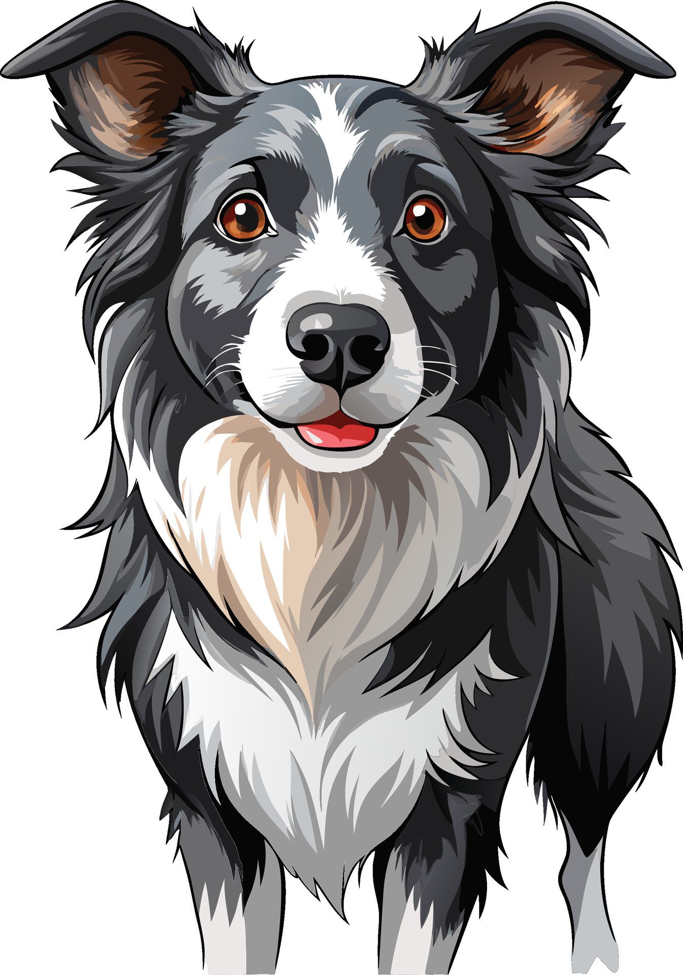 Playful-border-collie-captured-in-pencil-sketch-ai-generated-free-vector