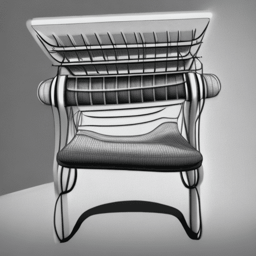 Chair, tubular structure, crossed structure. Confy look, sketch style