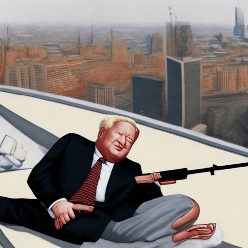 Boris yeltsin lying on the rooftop with a sniper rifle