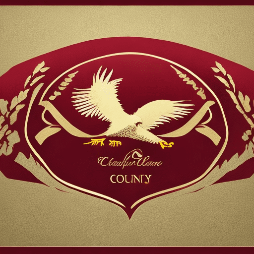 Graphic logo of a red wine company, eagle, modern, classy, high end, red and gold --s 50