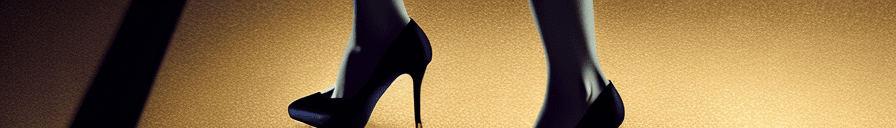 Film grain, full length of beautiful adult european woman standing, wearing black fashion stockings with gold detailing, high heels, contrasting background, bokeh