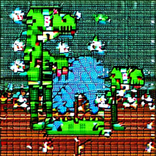 A t-rex::cute::jungle int the back --v 4 --q 2 --ar 9:16, sai pixel art