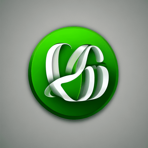 Logo 3d, green, minimalist, s and b