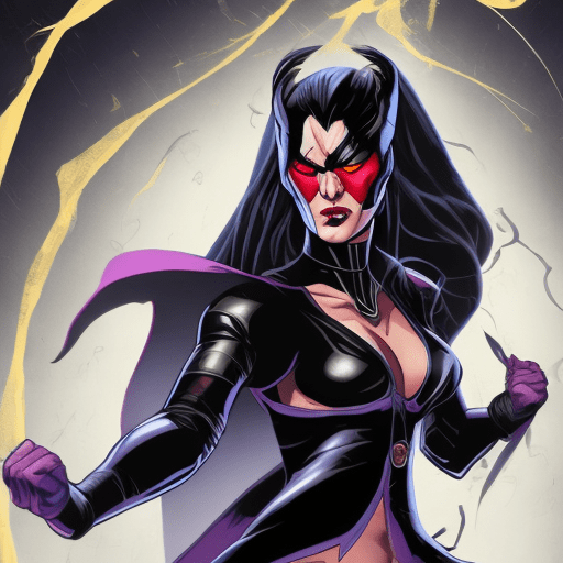 Female villain using symphonic and martial arts powers