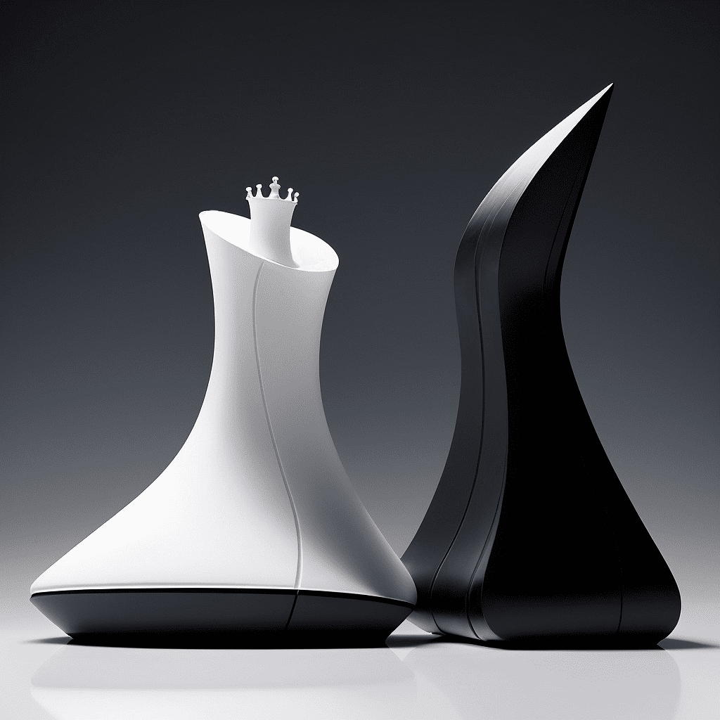 Incredible chess figure design by zaha hadid futuristic shape